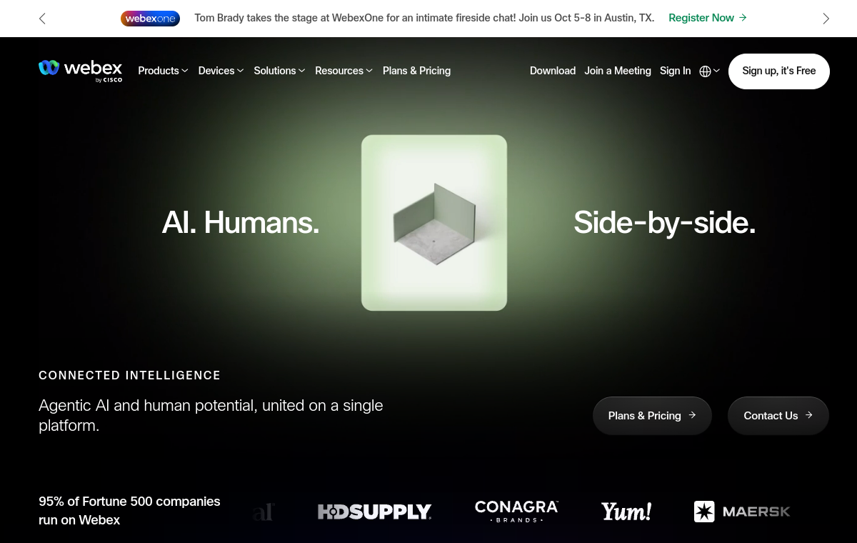 Webex official website screenshot