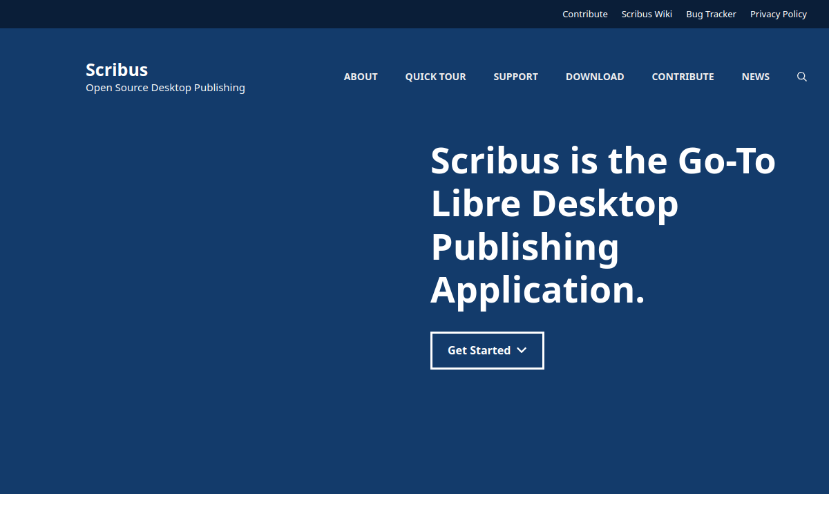 Scribus official website screenshot