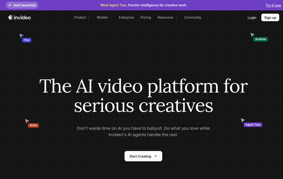 InVideo AI official website screenshot