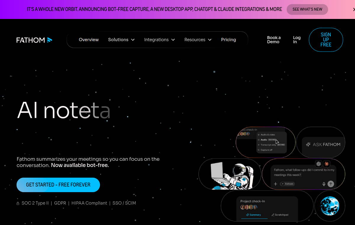 Fathom official website screenshot