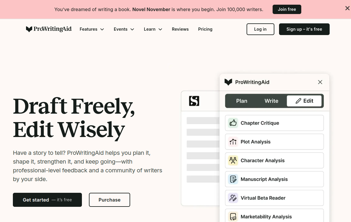 ProWritingAid official website screenshot