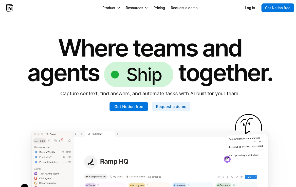 Notion official website screenshot