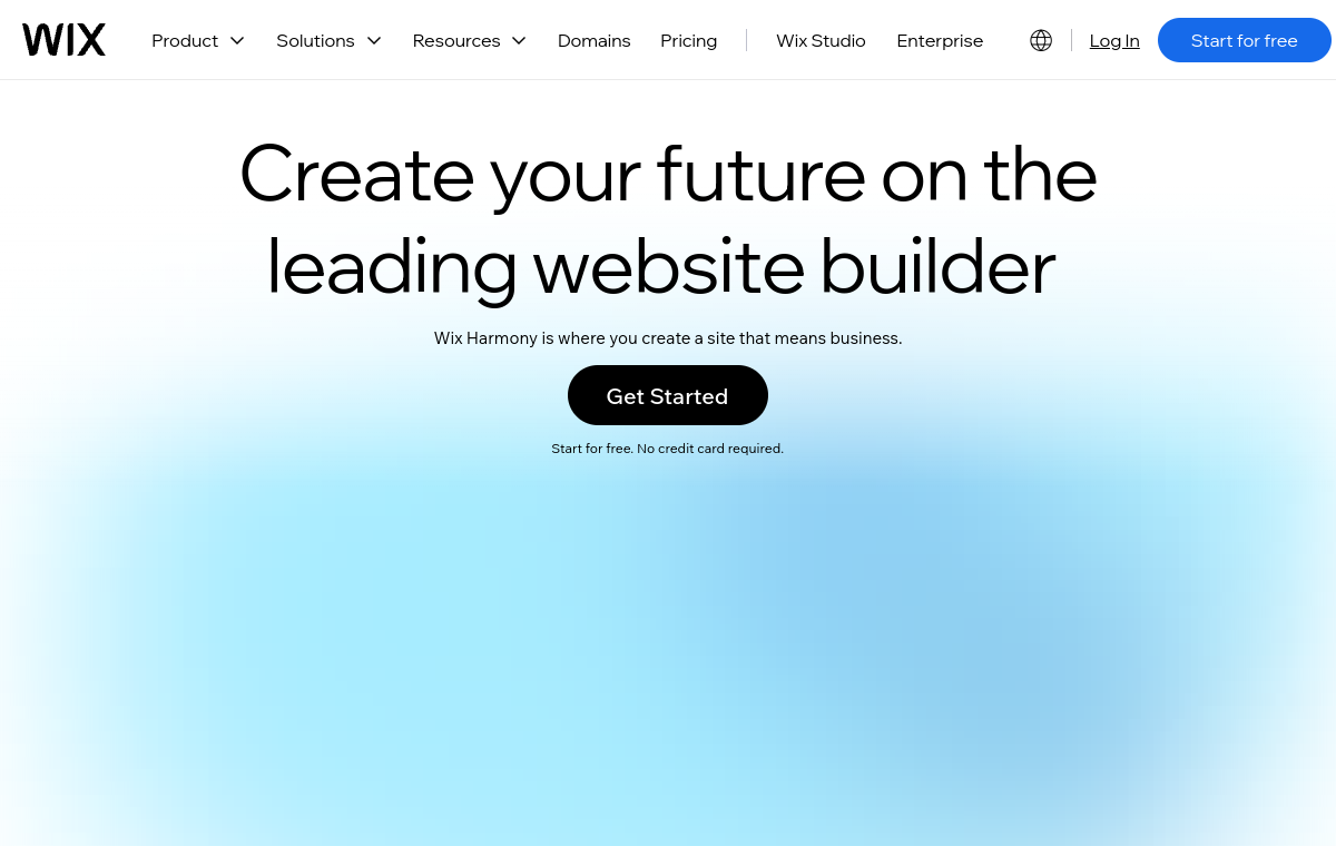 Wix official website screenshot