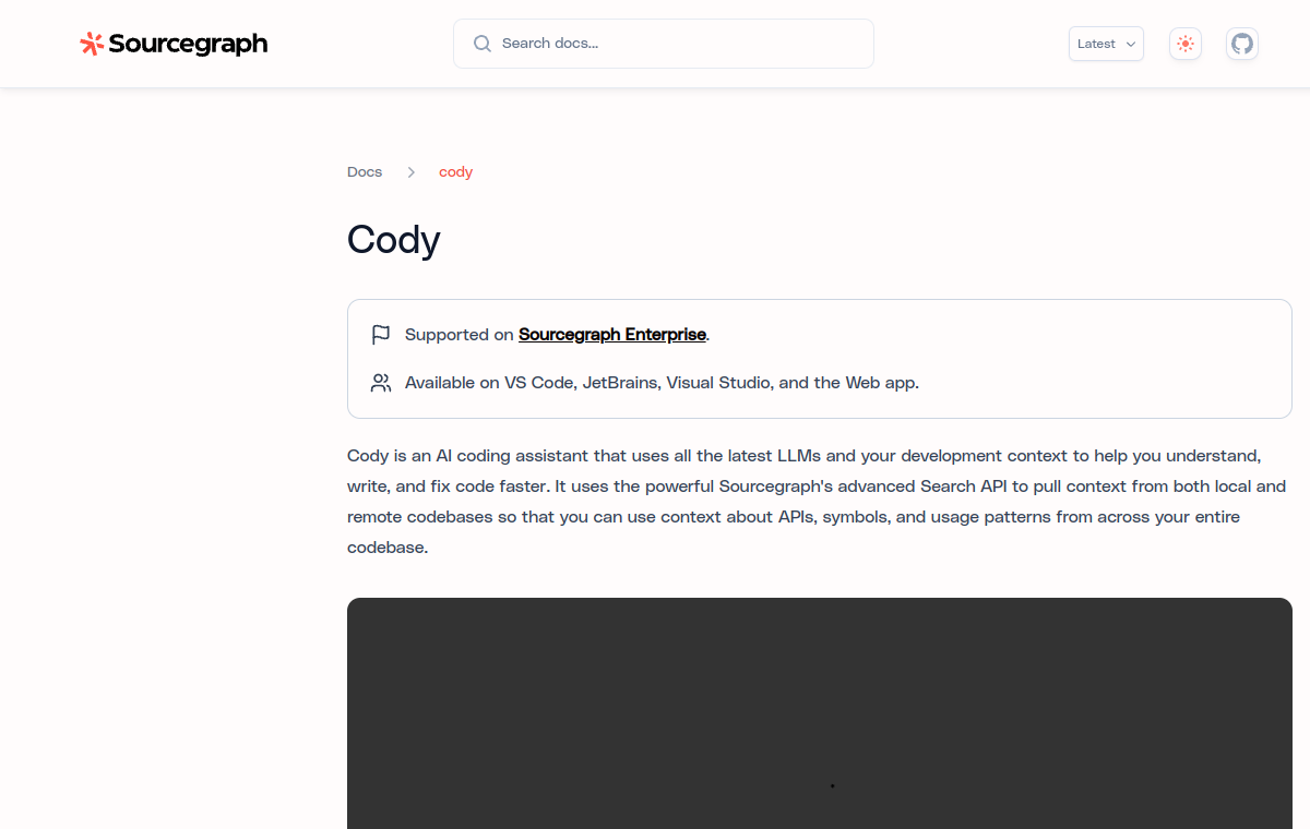 Sourcegraph Cody official website screenshot