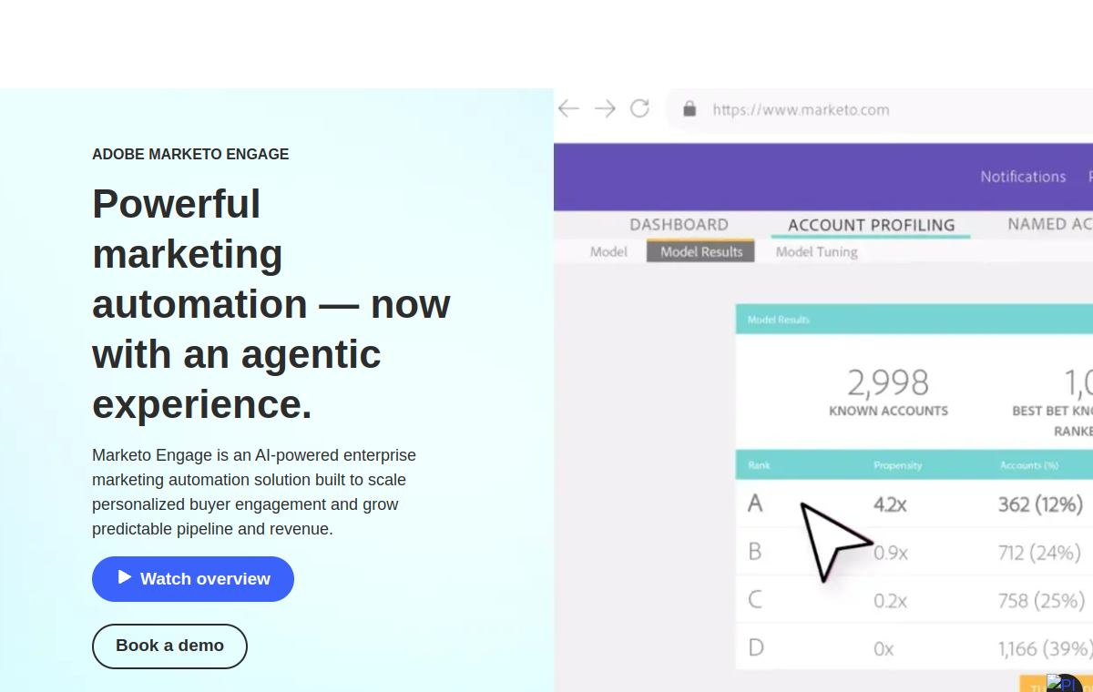 Marketo Engage official website screenshot
