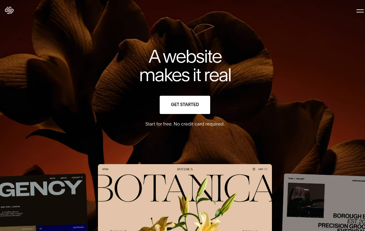 Squarespace official website screenshot