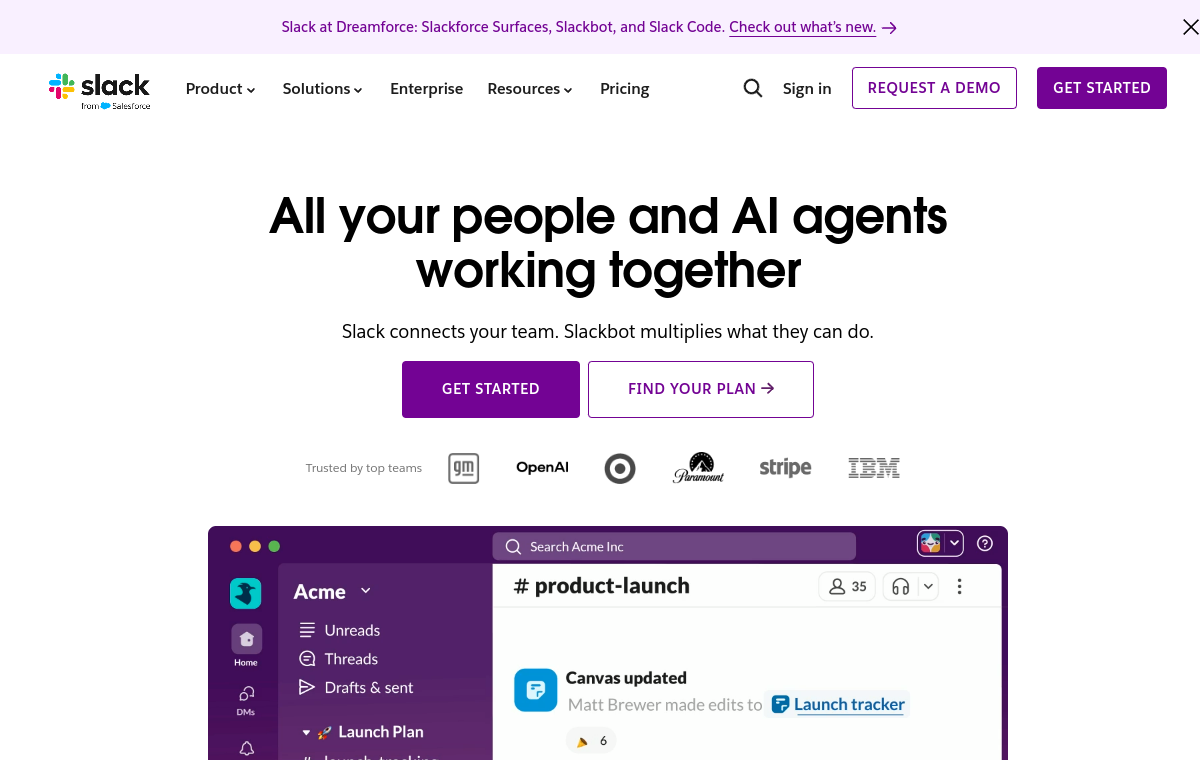 Slack official website screenshot