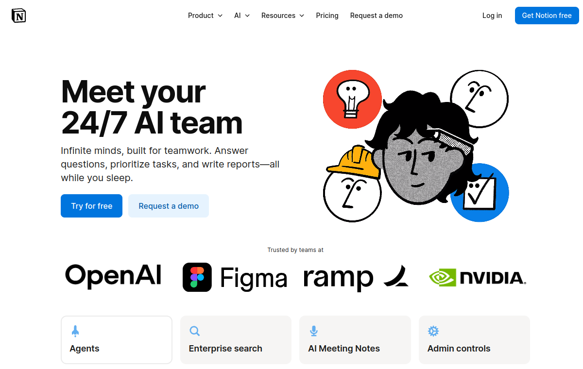 Notion AI official website screenshot