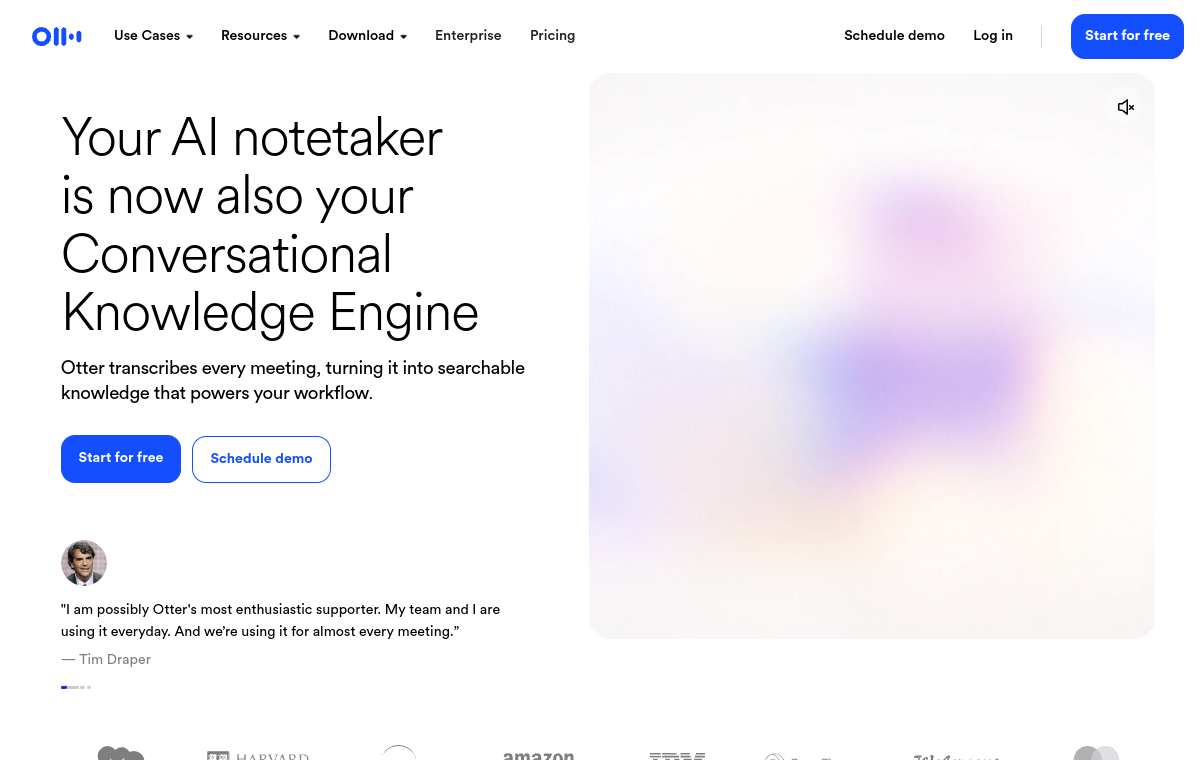 Otter.ai official website screenshot