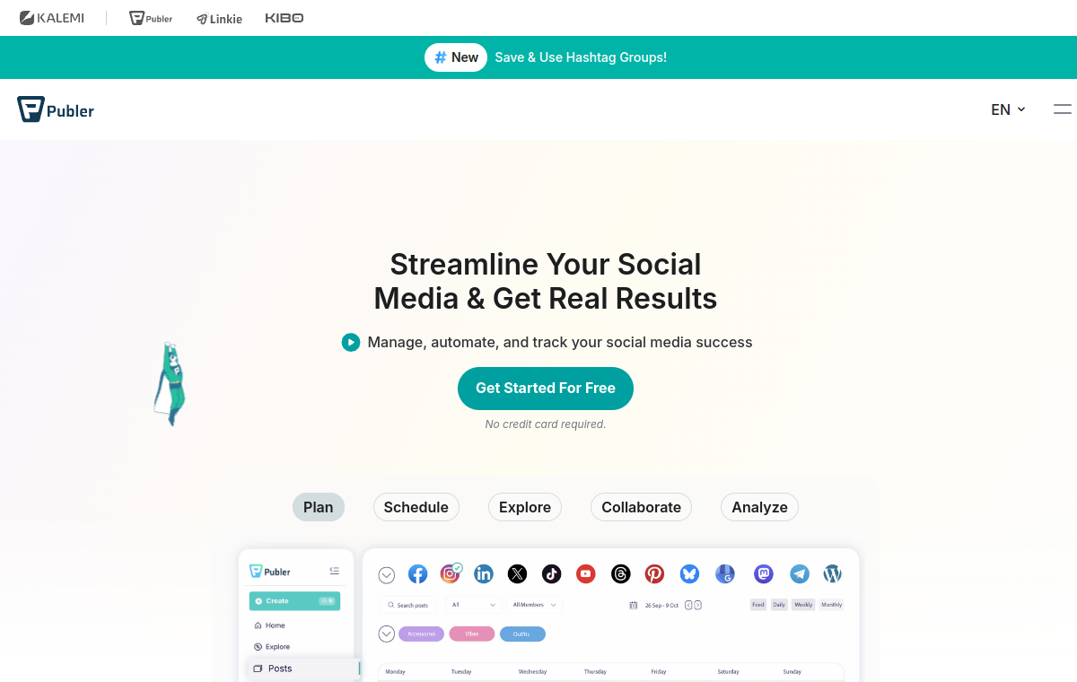 Publer official website screenshot