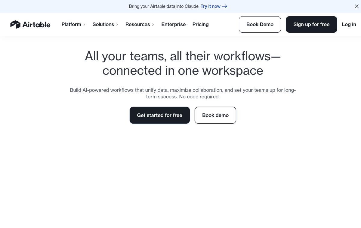 Airtable official website screenshot
