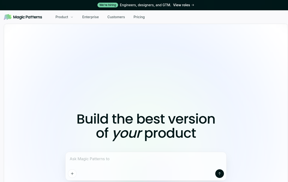 Magic Patterns official website screenshot