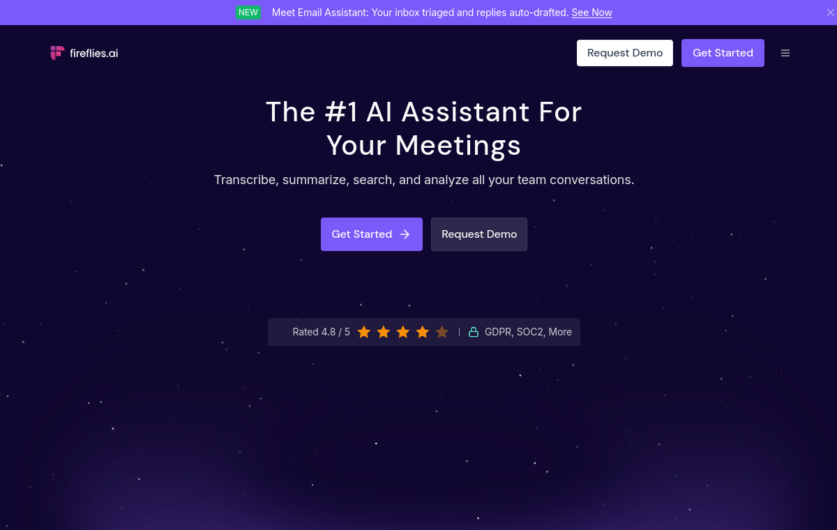 Fireflies.ai official website screenshot