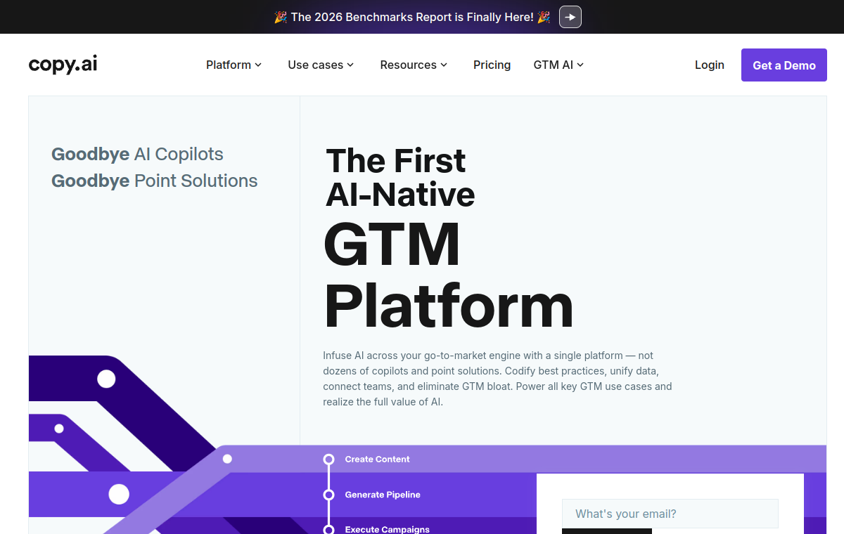 Copy.ai official website screenshot