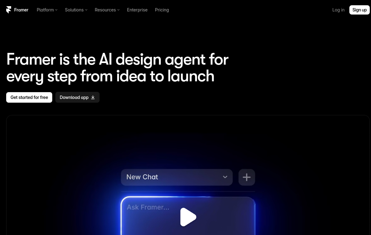 Framer official website screenshot