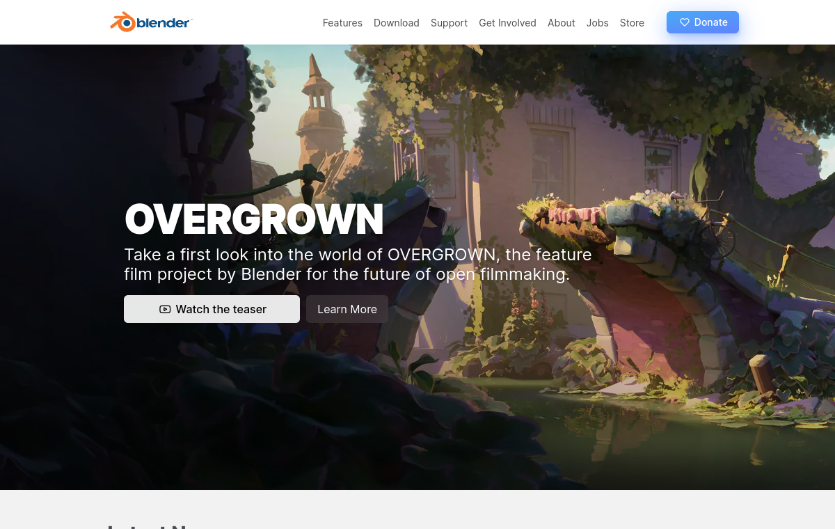 Blender official website screenshot