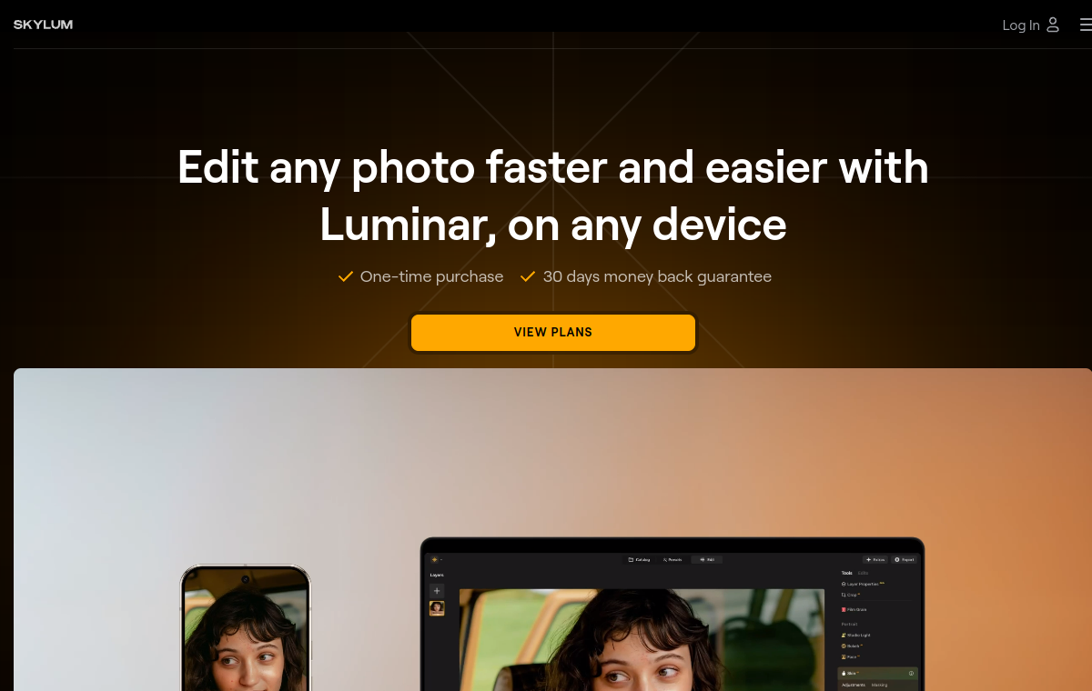 Luminar Neo official website screenshot