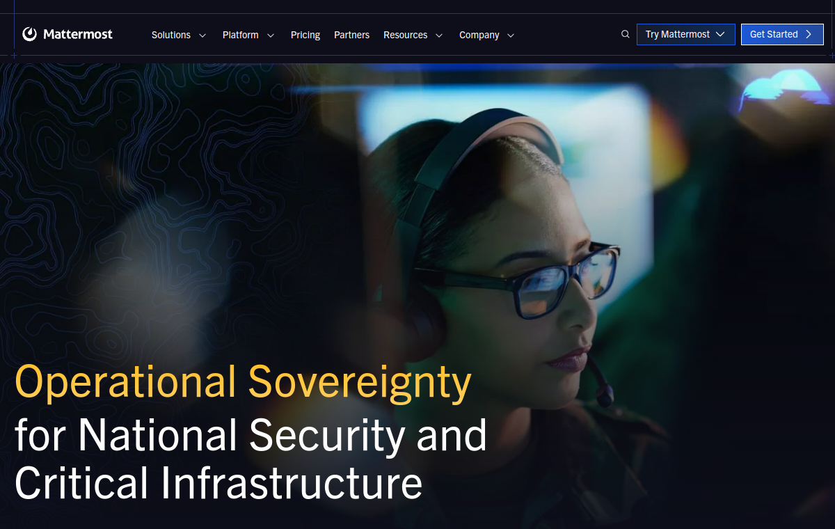 Mattermost official website screenshot
