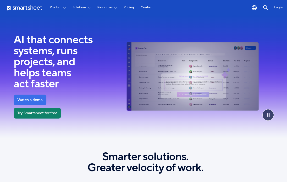 Smartsheet official website screenshot