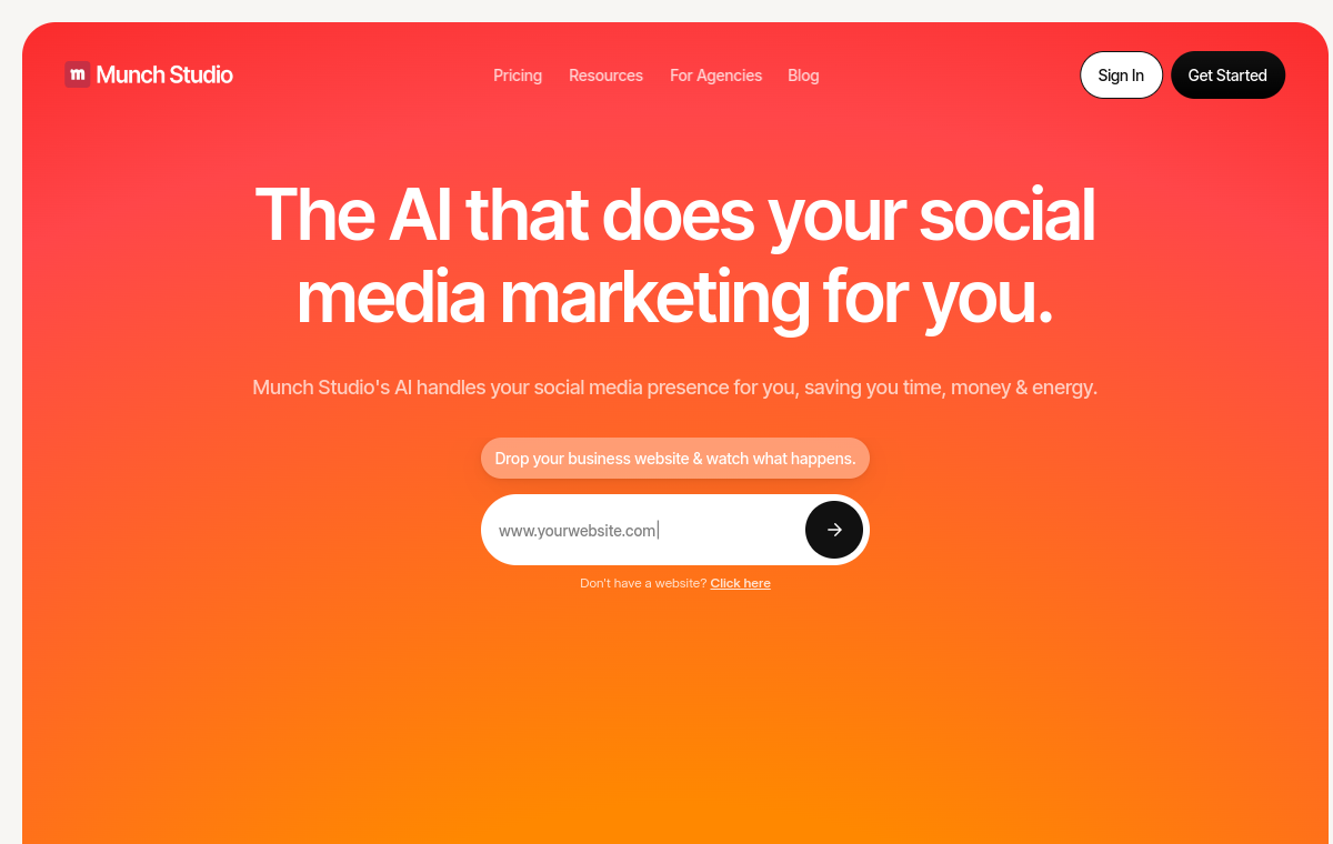 Munch official website screenshot