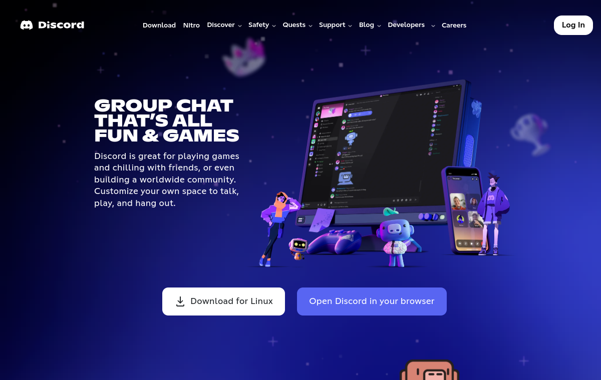 Discord official website screenshot