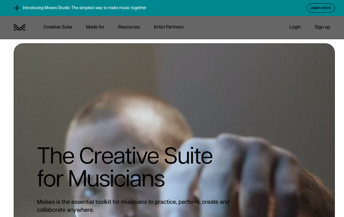 Moises official website screenshot