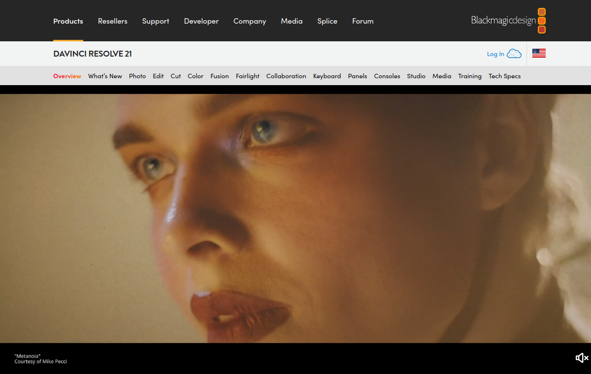 DaVinci Resolve official website screenshot