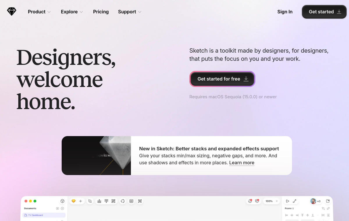 Sketch official website screenshot