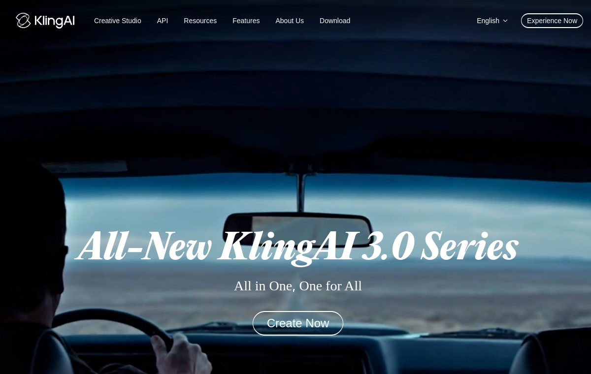 Kling AI official website screenshot