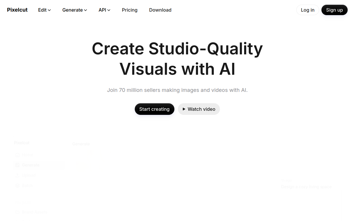 Pixelcut official website screenshot