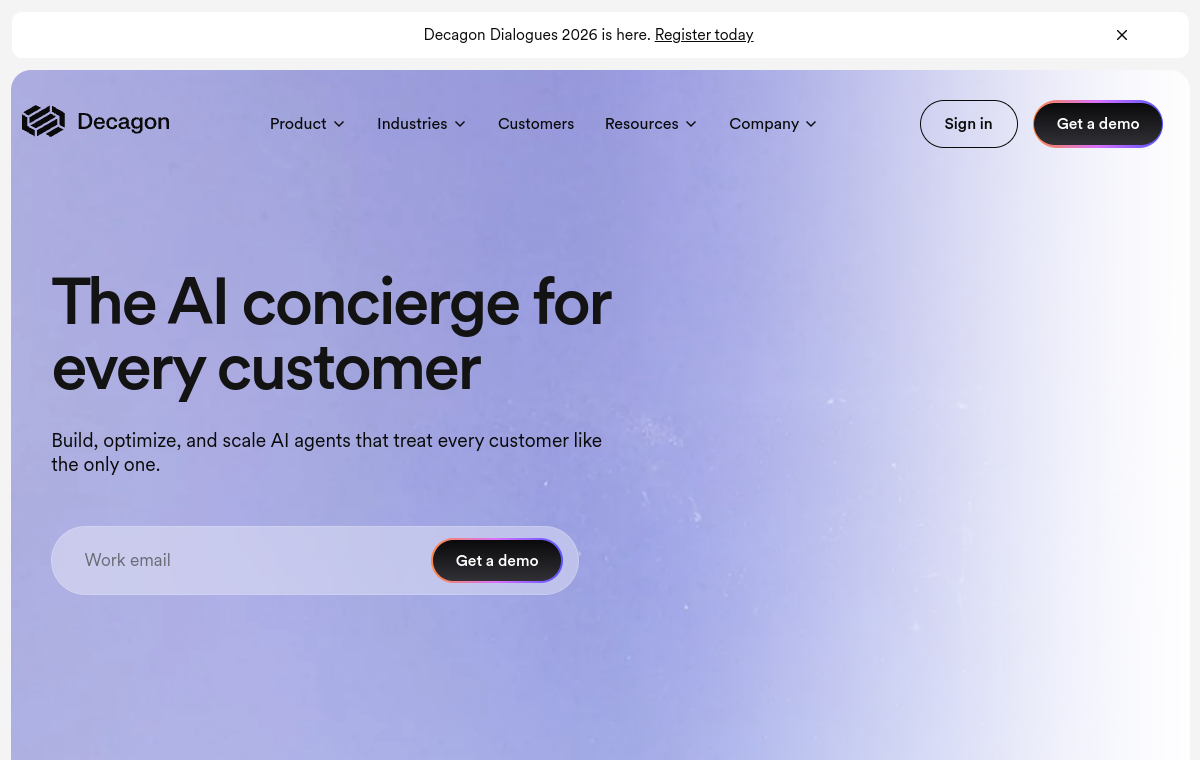 Decagon official website screenshot