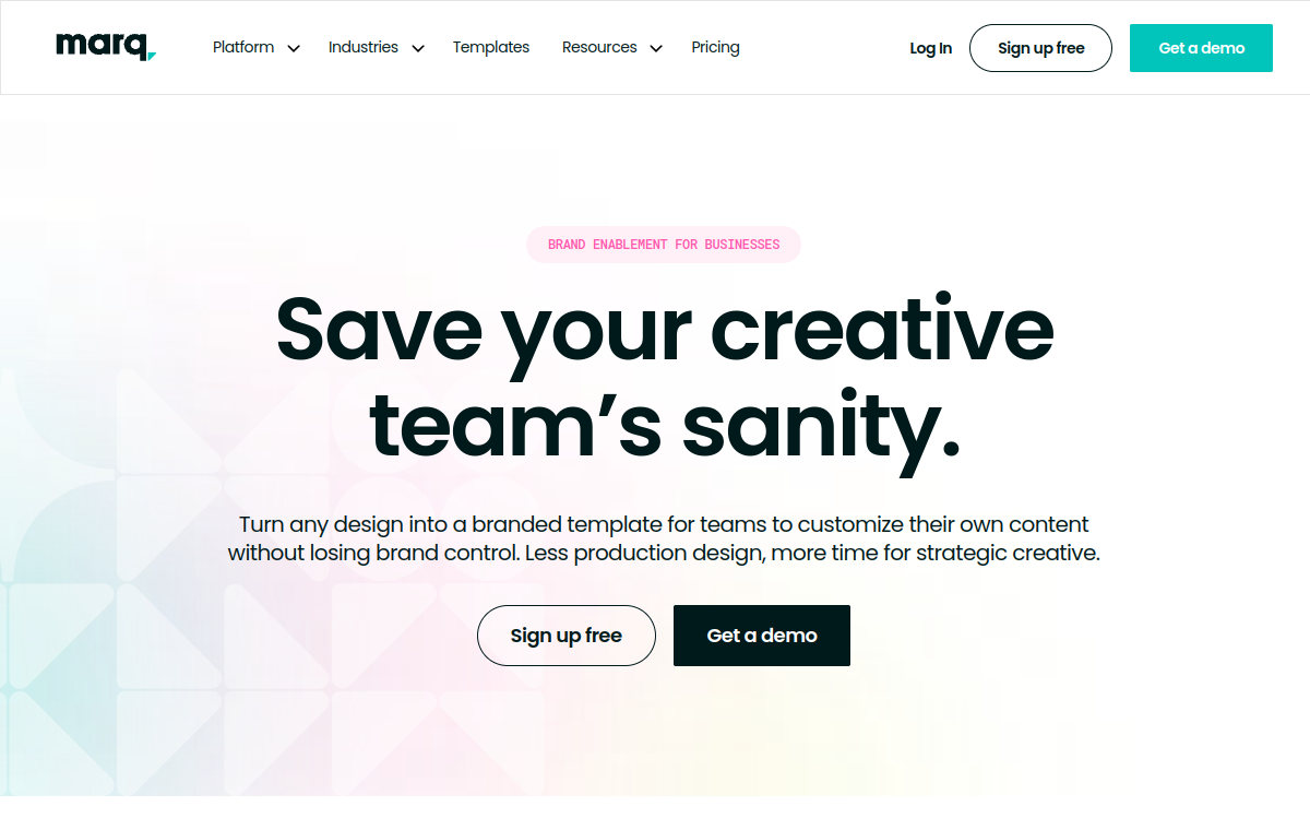 Marq official website screenshot