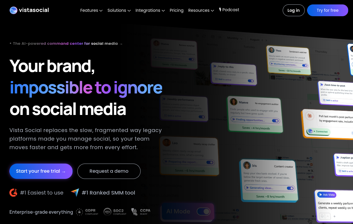 Vista Social official website screenshot