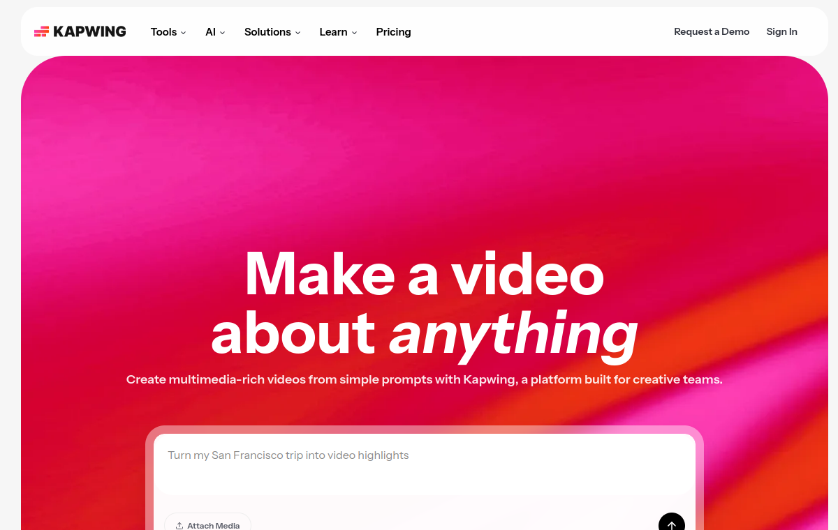 Kapwing official website screenshot