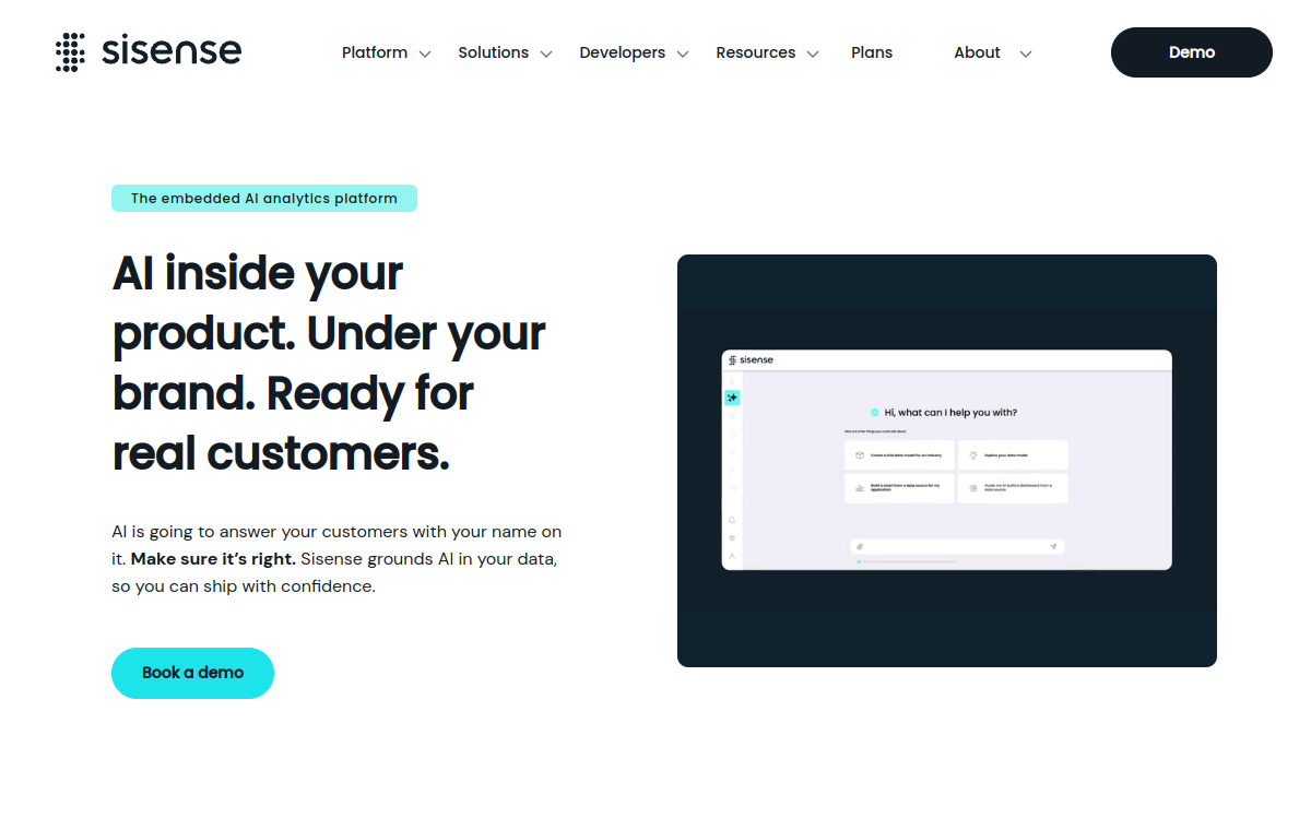 Sisense official website screenshot