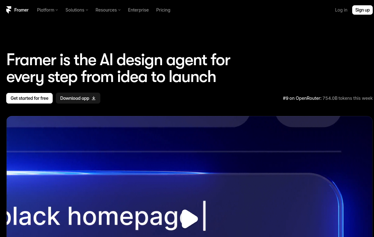 Framer AI official website screenshot