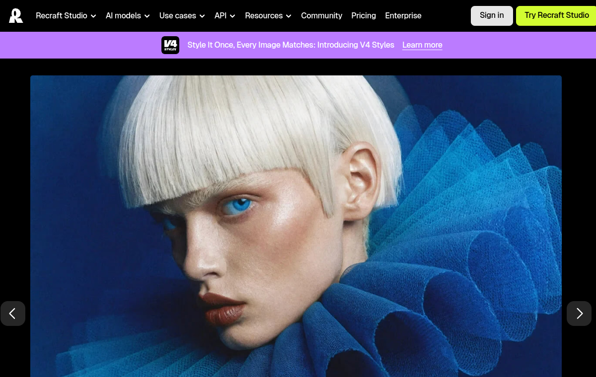 Recraft official website screenshot