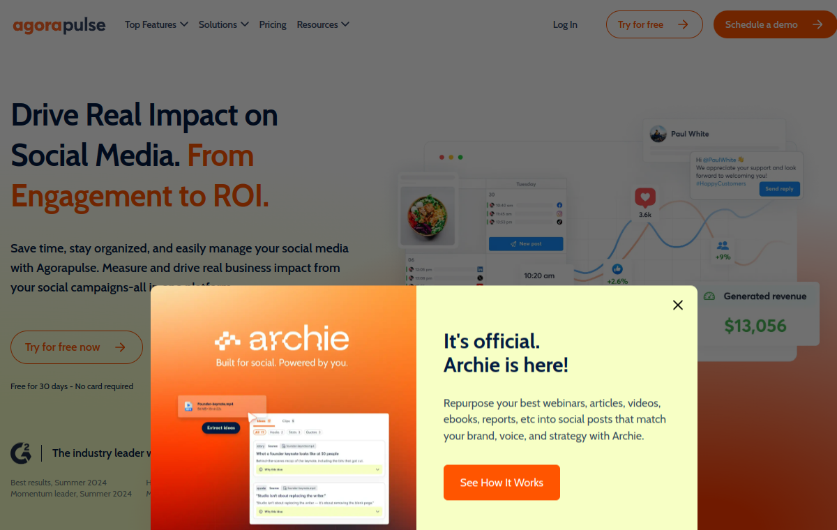 Agorapulse official website screenshot