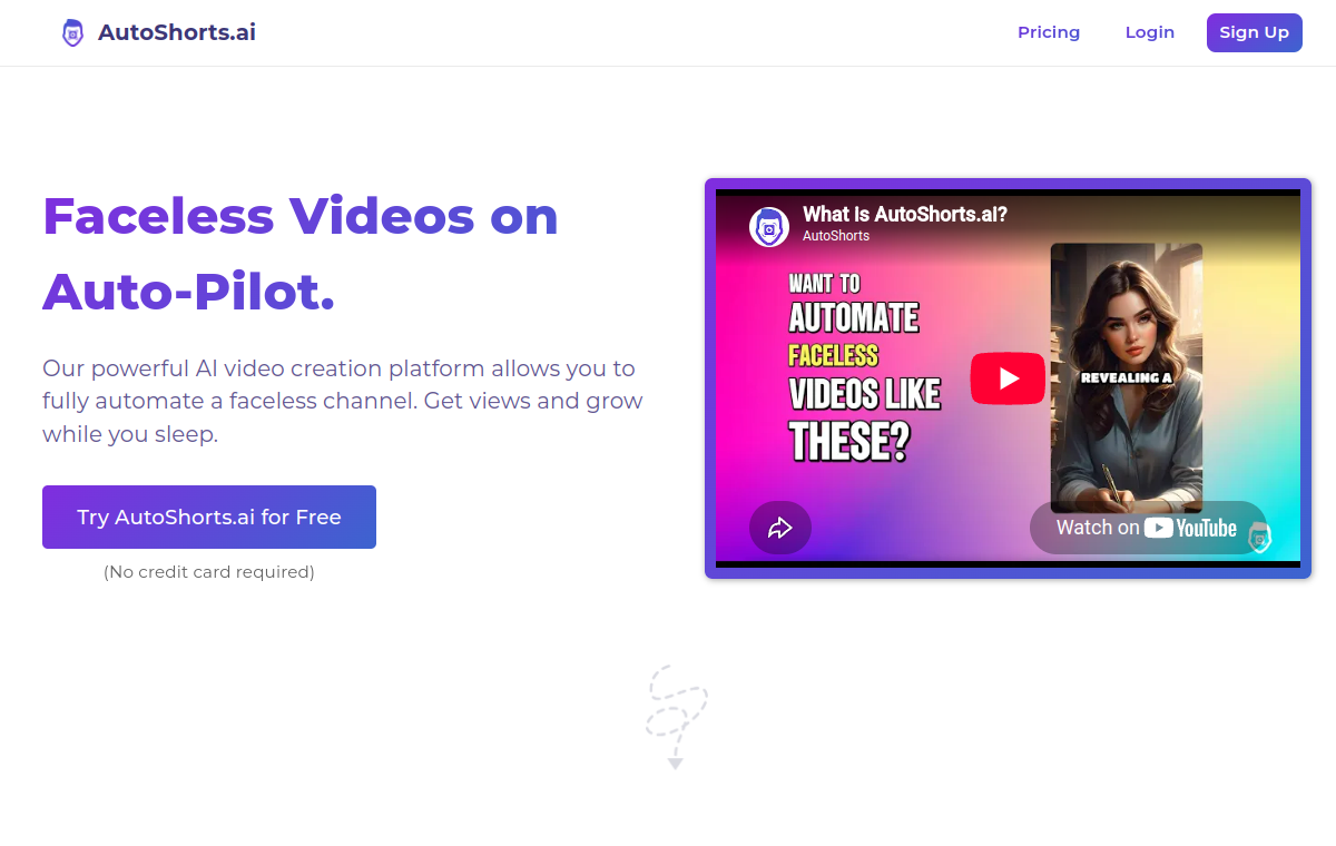 AutoShorts.ai official website screenshot