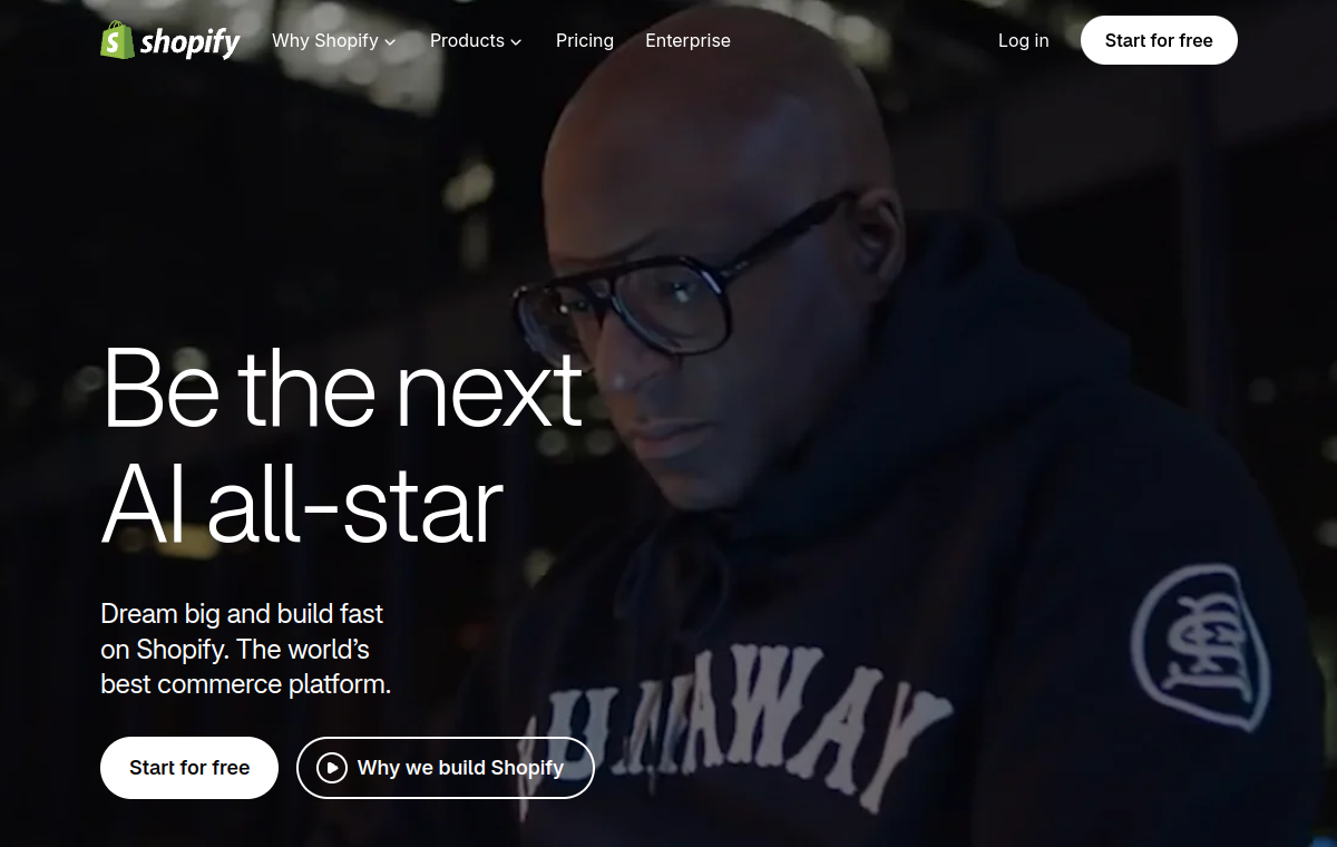 Shopify official website screenshot