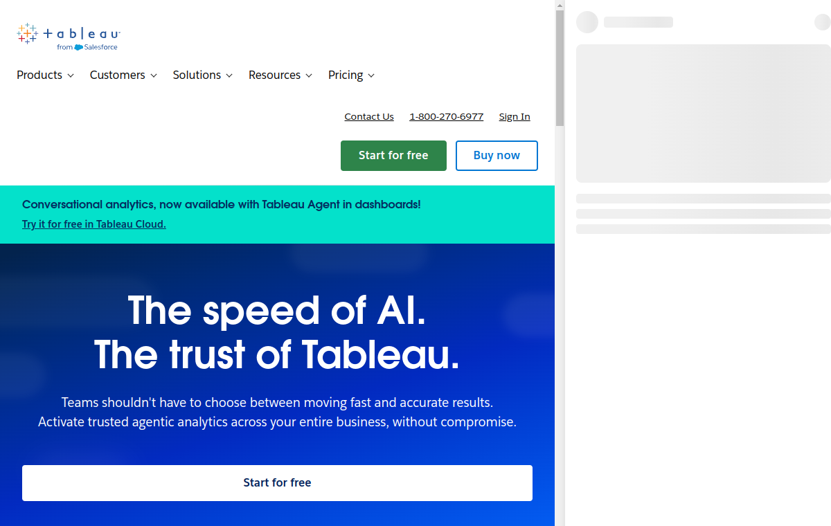 Tableau official website screenshot