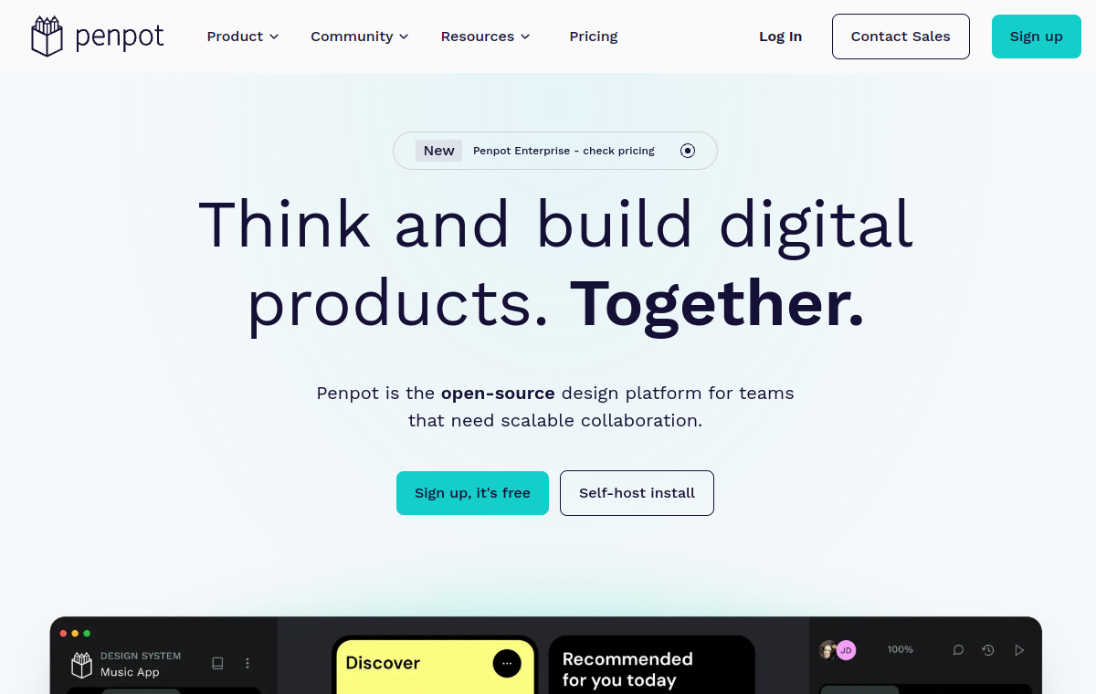 Penpot official website screenshot
