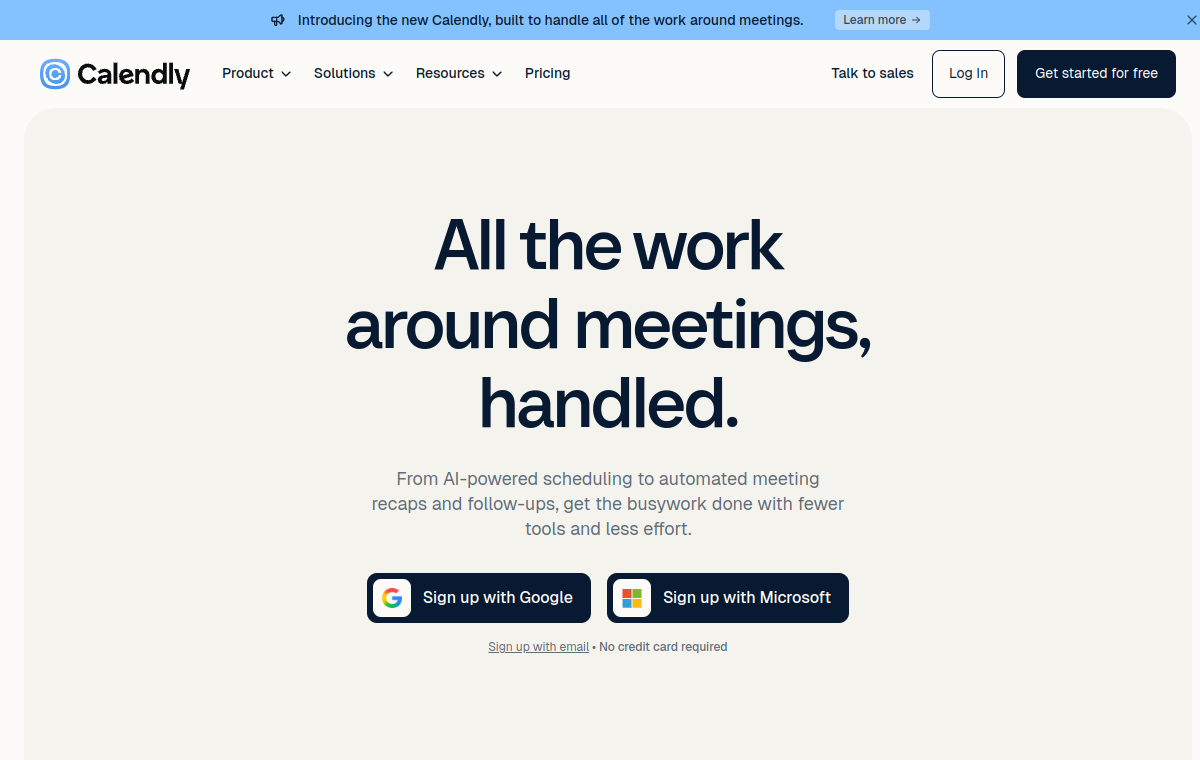 Calendly official website screenshot