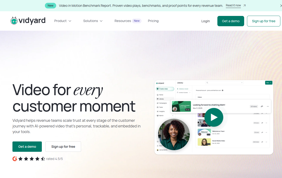 Vidyard official website screenshot
